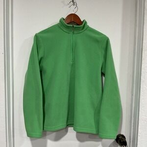 L.L. Bean Quarter Zip Fleece, Women's Medium, Green, Outdoors, EUC, 0CVP7